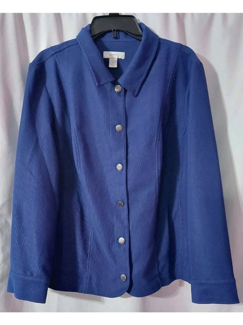 CJ Banks Jacket Womens Jacket Blue Size 2X Button Up Long Sleeve